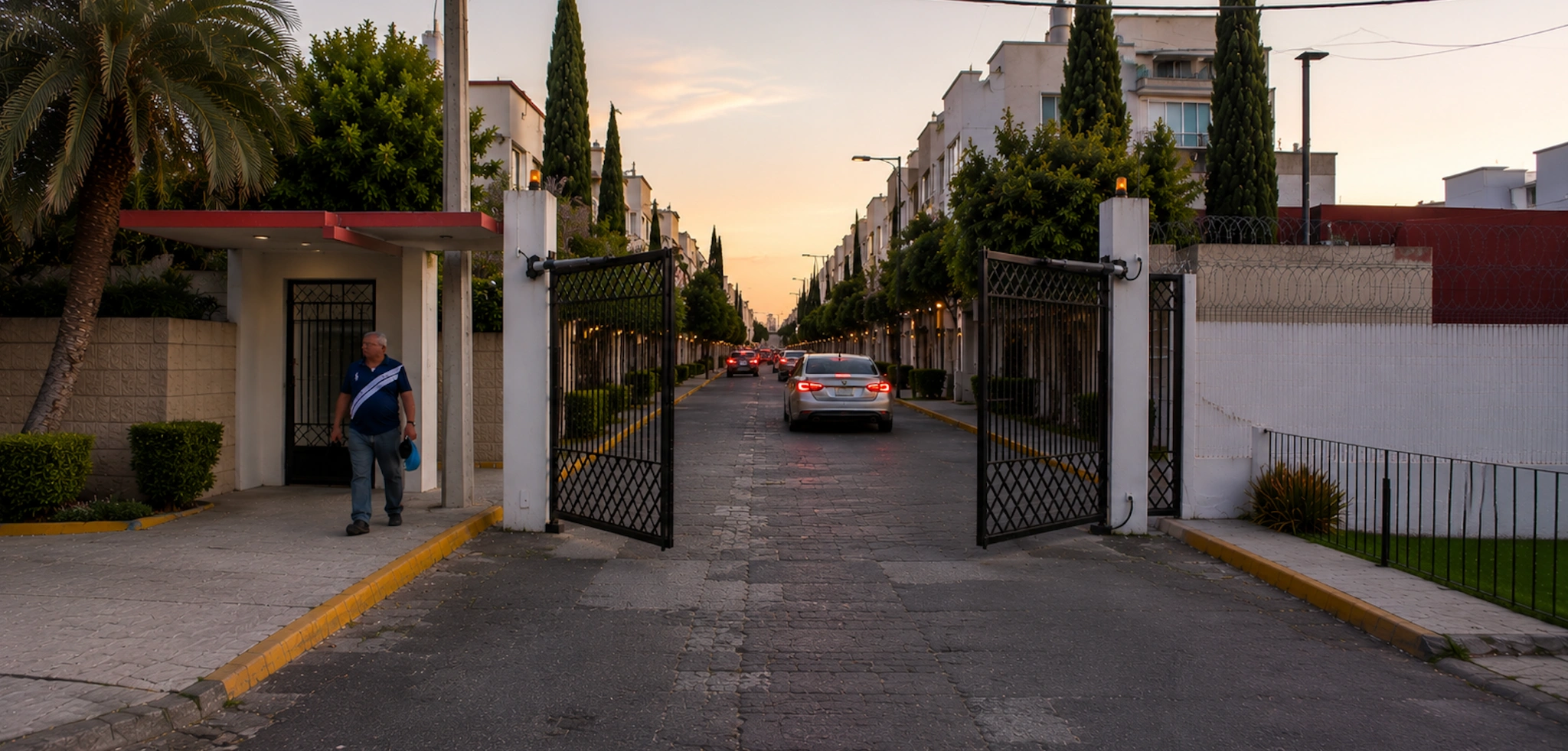 Acceso vehicular para condominio